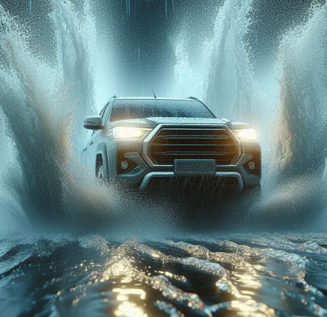 Como passar por áreas alagadas com um carro automático