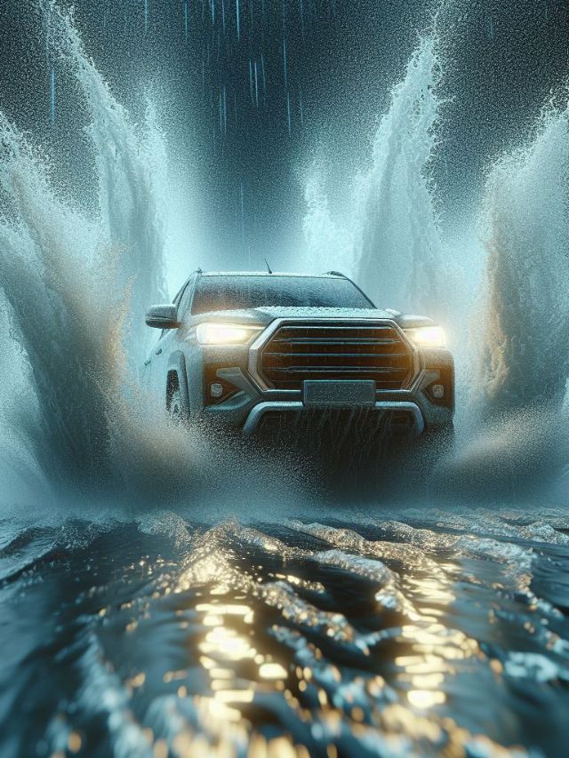 Como passar por áreas alagadas com um carro automático?