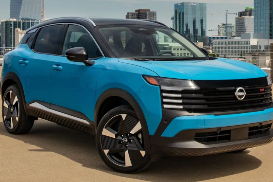 Nissan Kicks azul na diagonal