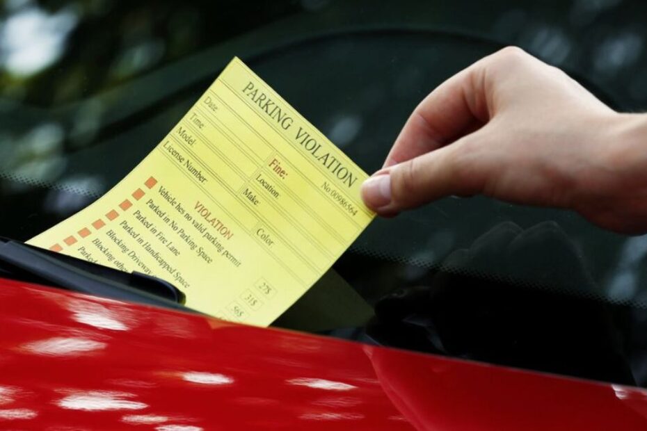 Multa pendurada em para-brisa.