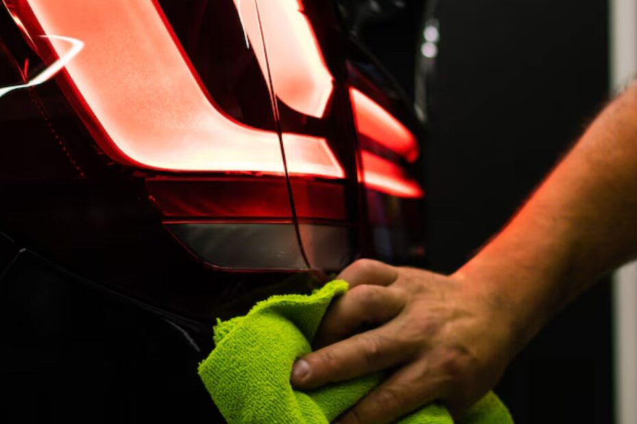 Passando pano em carro.