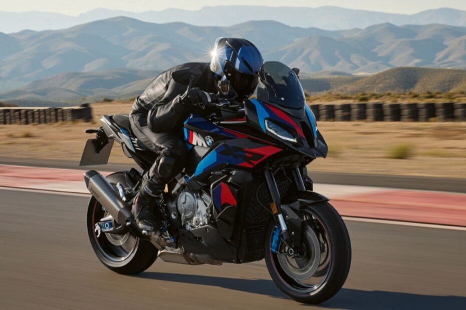 BMW S 1000 XR acelerando na estrada.