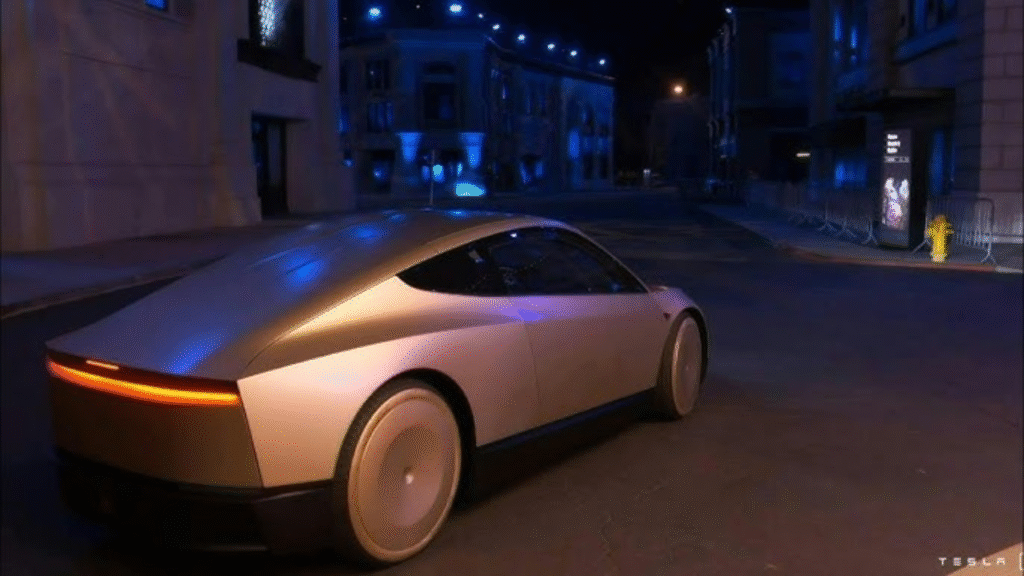 Traseira do Robotaxi da Tesla.