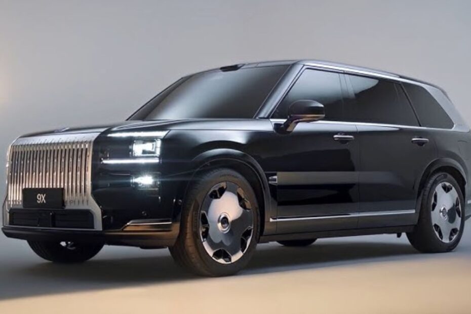 Zeekr 9X preto na diagonal.