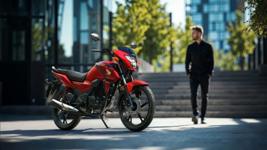 Honda CB125F 2026 vermelha.