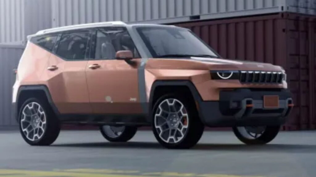 Novo Jeep Renegade 2027 marrom parado.