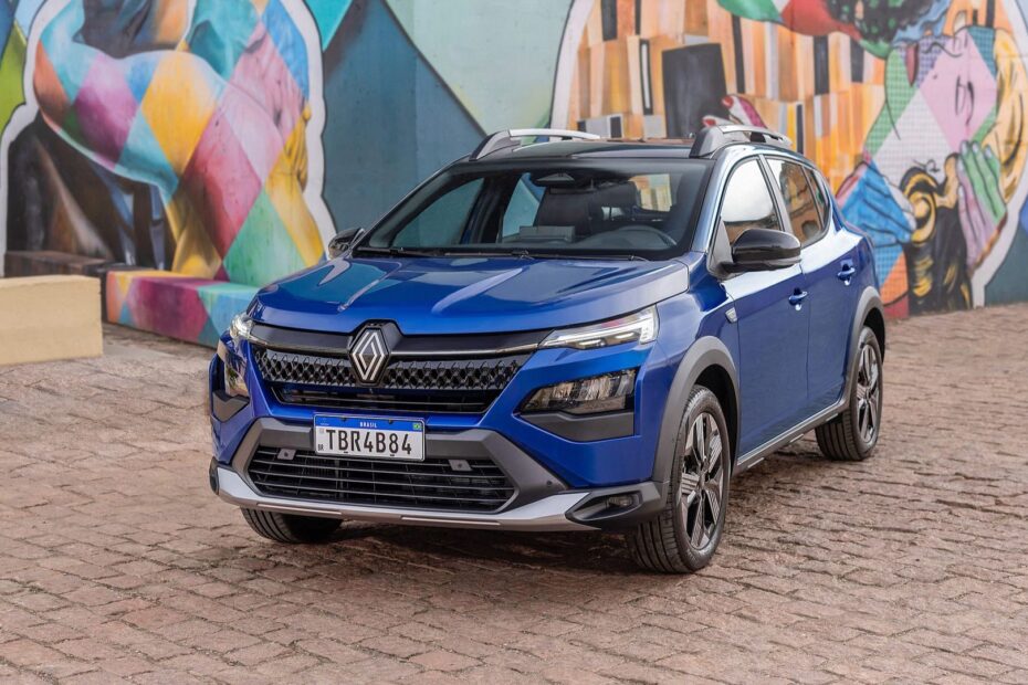 Renault Kardian 2026 azul parado na diagonal.